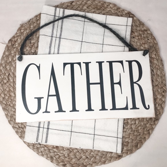 🛒2/$30!🛒  GATHER HANDCRAFTED PAINTED WOOD SIGN - Picture 2 of 5